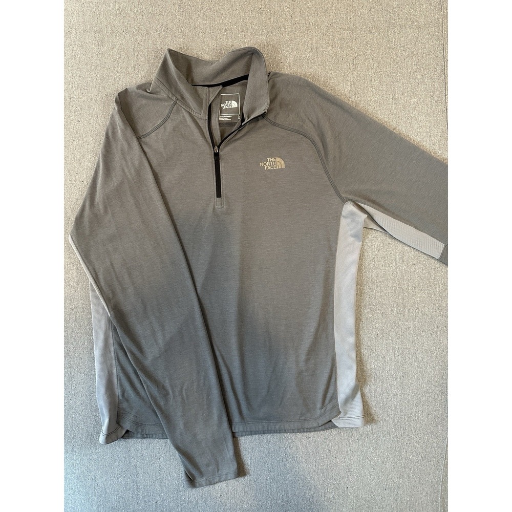 The North Face Men's Quarter Zip Fleece Pullover Gray Size Large Lightweight